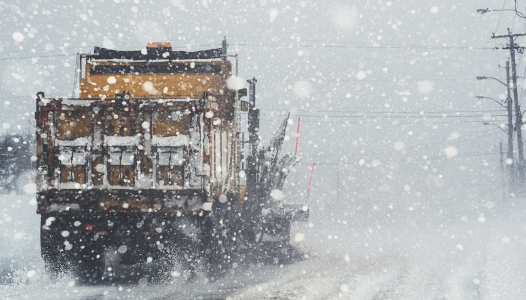 Snowplow Clearing Street